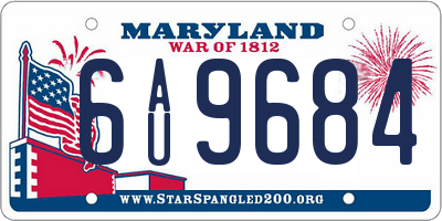 MD license plate 6AU9684