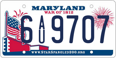 MD license plate 6AU9707
