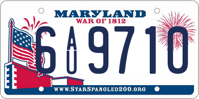 MD license plate 6AU9710