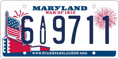 MD license plate 6AU9711