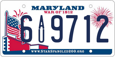 MD license plate 6AU9712