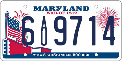 MD license plate 6AU9714