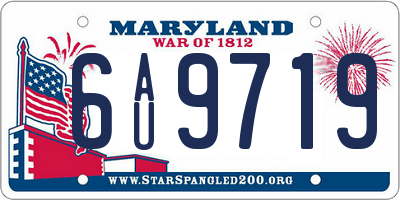 MD license plate 6AU9719