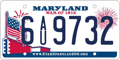 MD license plate 6AU9732