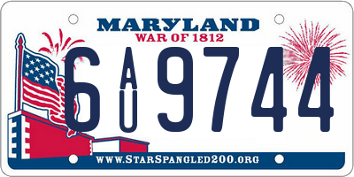MD license plate 6AU9744