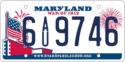 MD license plate 6AU9746