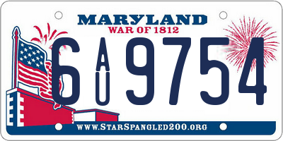 MD license plate 6AU9754