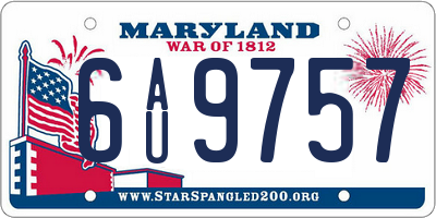 MD license plate 6AU9757
