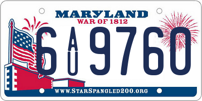 MD license plate 6AU9760