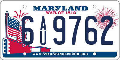 MD license plate 6AU9762