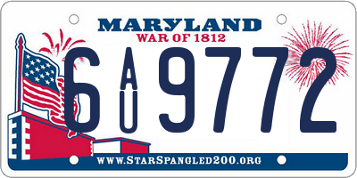 MD license plate 6AU9772