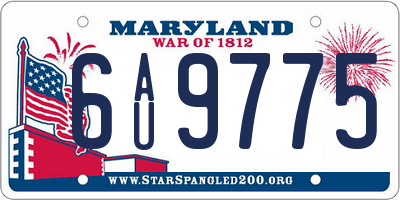 MD license plate 6AU9775