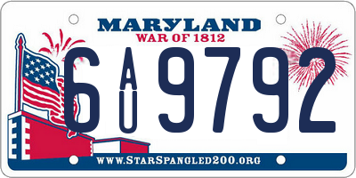 MD license plate 6AU9792