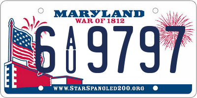 MD license plate 6AU9797