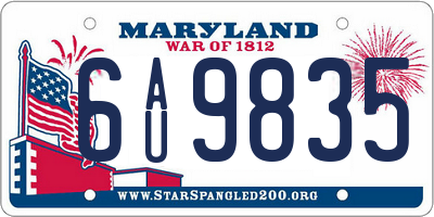 MD license plate 6AU9835