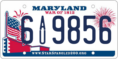 MD license plate 6AU9856