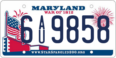 MD license plate 6AU9858
