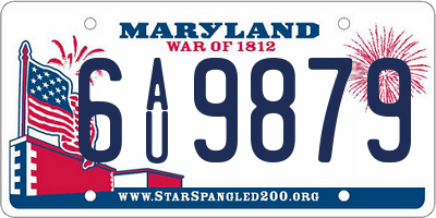 MD license plate 6AU9879