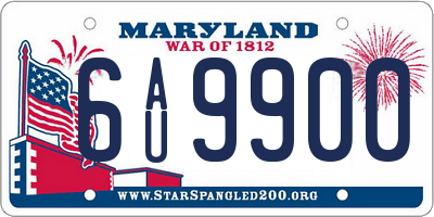 MD license plate 6AU9900