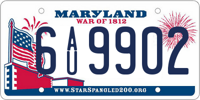 MD license plate 6AU9902