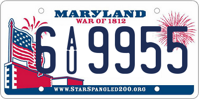 MD license plate 6AU9955