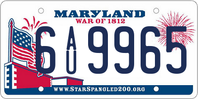 MD license plate 6AU9965