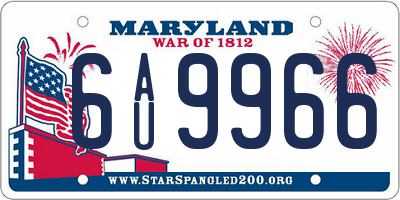 MD license plate 6AU9966