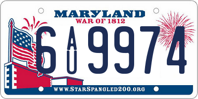 MD license plate 6AU9974