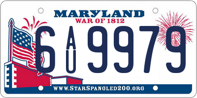 MD license plate 6AU9979