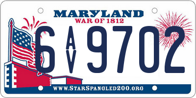 MD license plate 6AV9702