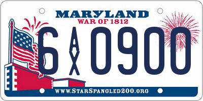 MD license plate 6AX0900