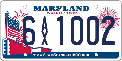 MD license plate 6AX1002