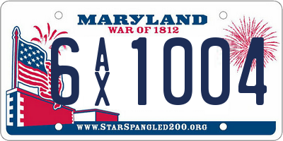 MD license plate 6AX1004