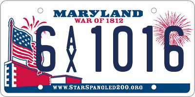 MD license plate 6AX1016