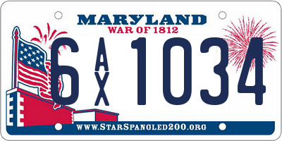 MD license plate 6AX1034