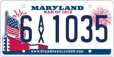 MD license plate 6AX1035