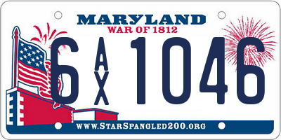 MD license plate 6AX1046