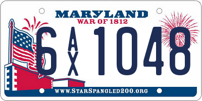 MD license plate 6AX1048