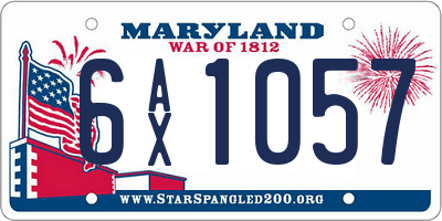 MD license plate 6AX1057