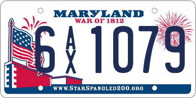 MD license plate 6AX1079