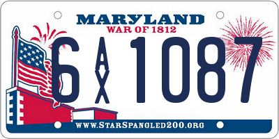 MD license plate 6AX1087