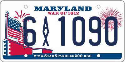 MD license plate 6AX1090