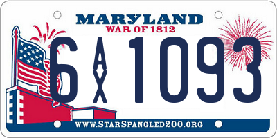 MD license plate 6AX1093