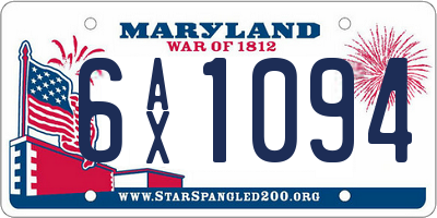 MD license plate 6AX1094