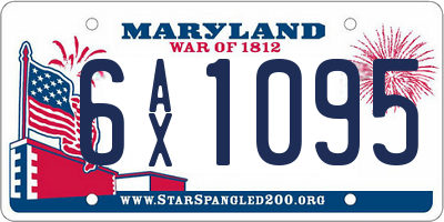 MD license plate 6AX1095