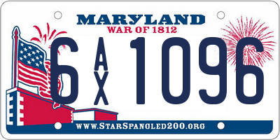 MD license plate 6AX1096