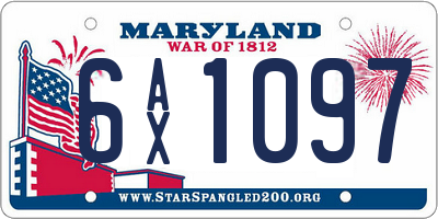 MD license plate 6AX1097