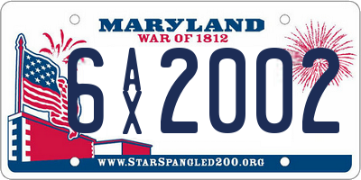 MD license plate 6AX2002