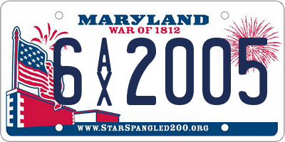 MD license plate 6AX2005