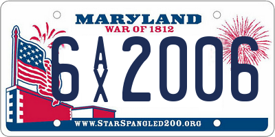 MD license plate 6AX2006